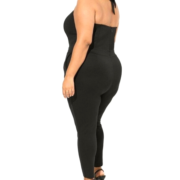 ❤️NWT VINTAGE TORRID JUMPSUIT / CATSUIT - MARILYN MONROE HALTER w/POCKETS - PLUS - Picture 2 of 13